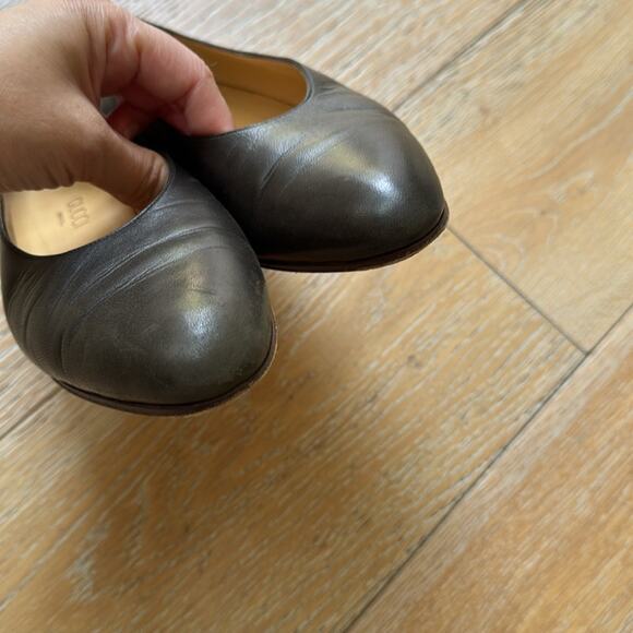 Gucci Ballet Flats Black Leather Vintage Size 38.5 / 8.5 - Picture 4 of 12